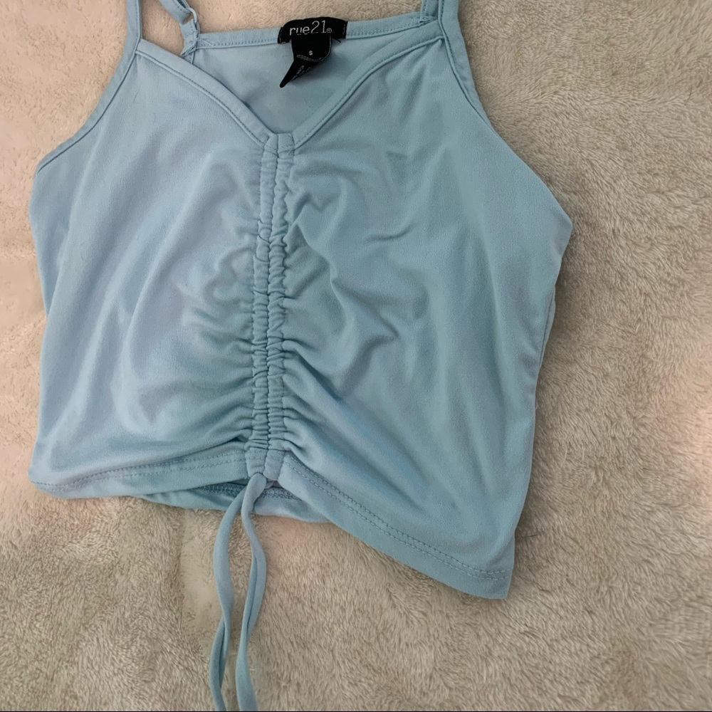 Blue Rue21 scrunch tank top